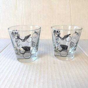 Vintage Libbey Lowball Glasses Carriage and Coach | Set of 2